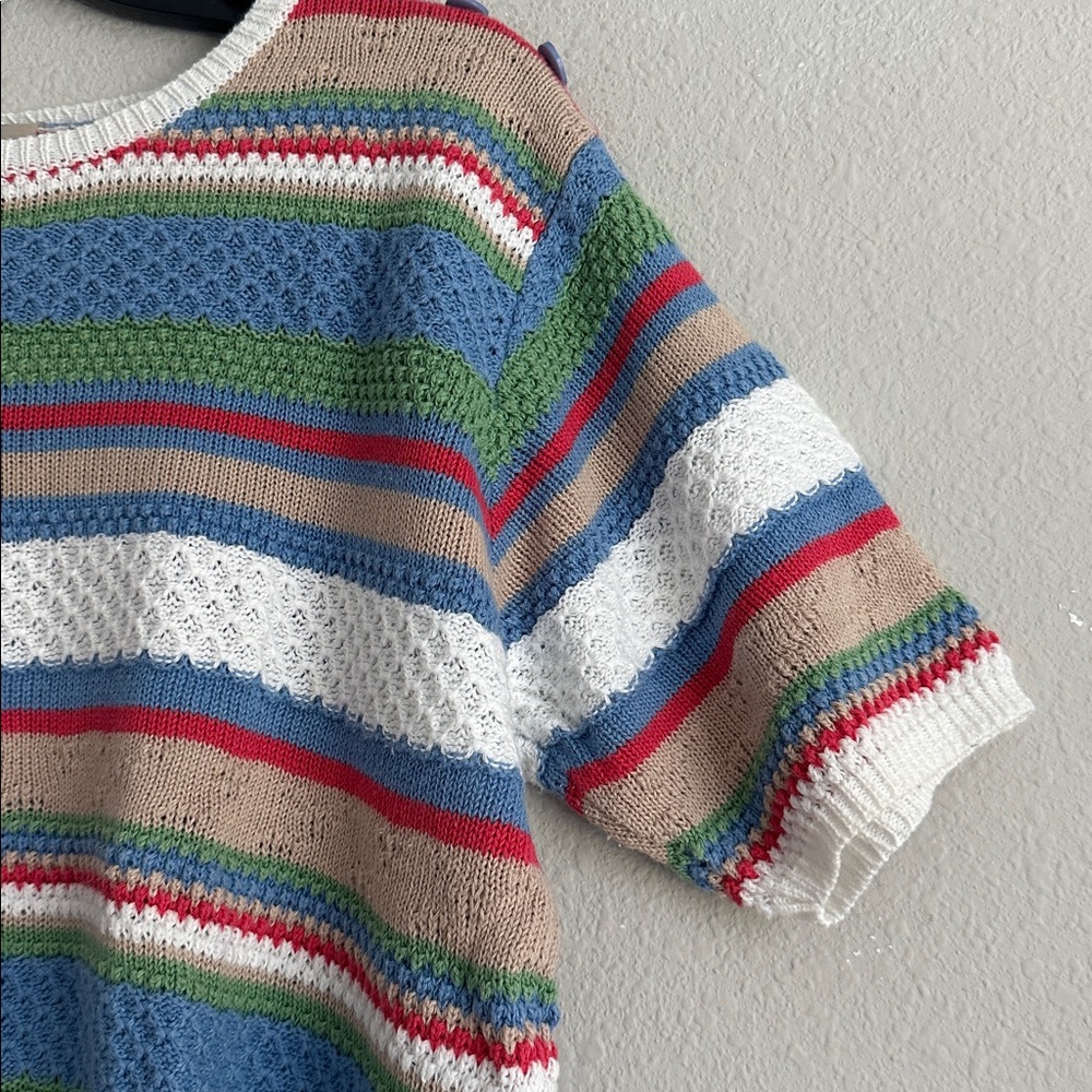 Teddy strip sweater knit top medium - Picture 4 of 6